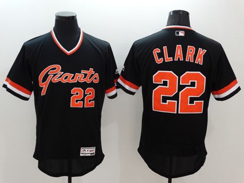 Giants #22 Will Clark Black Flexbase Authentic Collection Cooperstown Stitched MLB Jersey - Click Image to Close